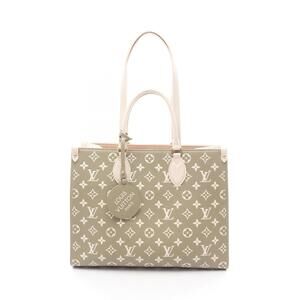 Louis Vuitton On the Go Tote Bag Empreinte Leather Khaki Green Ivory White